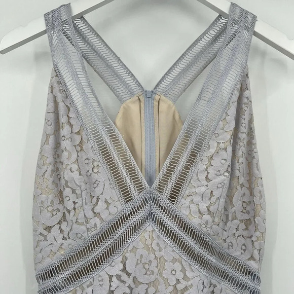 Keepsake The Label Oblivion Deep V Lace Fit & Flare Sleeveless Dress Size Medium - Picture 4 of 10